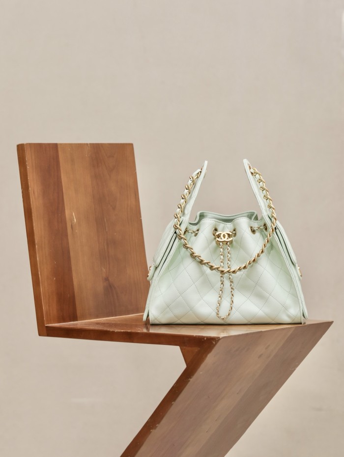 NIGO Chanel Women's Classic Double C Logo Solid Color Cowhide & Leather Tote Shoulder Bag Bags #nigo77512