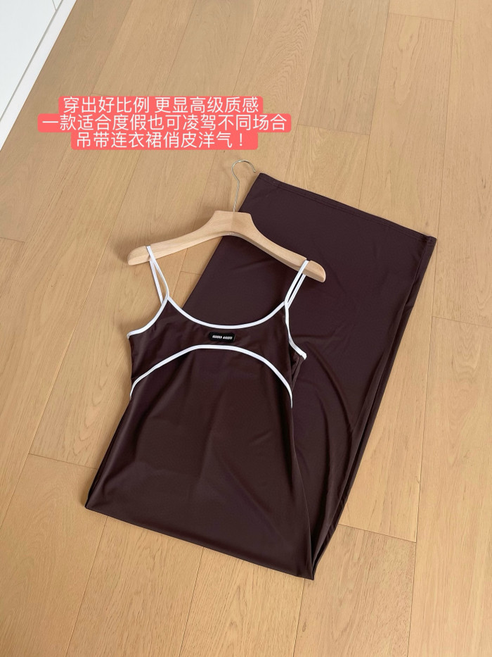 NIGO MiuMiu Women's Summer Solid Color Cotton Slim-fit Stretch Tank Dress #nigo77478