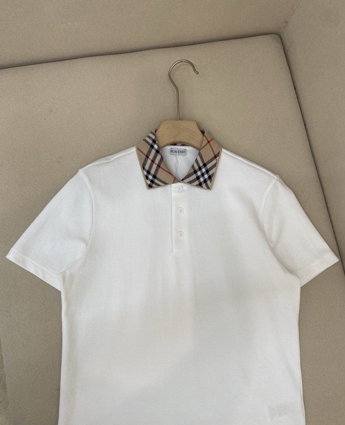 NIGO Burberry Men's Summer Check Printed Polo Neck Solid Color Short Sleeve T-Shirt #nigo77499