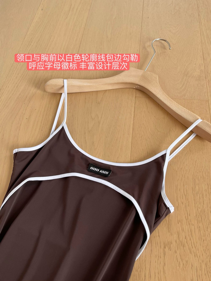 NIGO MiuMiu Women's Summer Solid Color Cotton Slim-fit Stretch Tank Dress #nigo77478