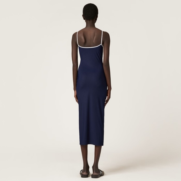 NIGO MiuMiu Women's Summer Solid Color Cotton Slim-fit Stretch Tank Dress #nigo77478