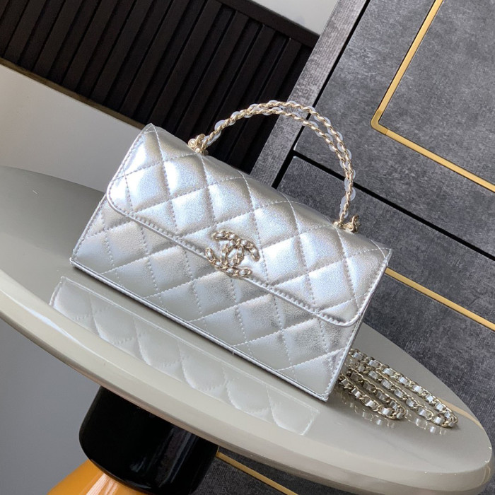 NIGO Chanel Women's Solid Color Diamond Pattern Chain Shoulder Strap Grain Embossed Leather Flap Bag Single Shoulder Handbag Crossbody Bags #nigo77513