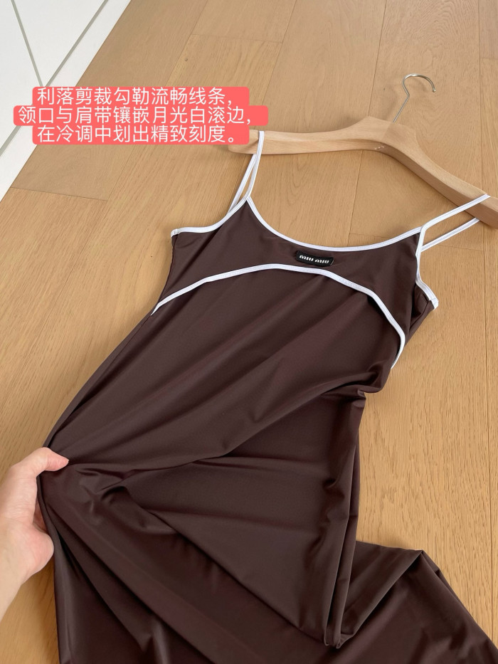 NIGO MiuMiu Women's Summer Solid Color Cotton Slim-fit Stretch Tank Dress #nigo77478