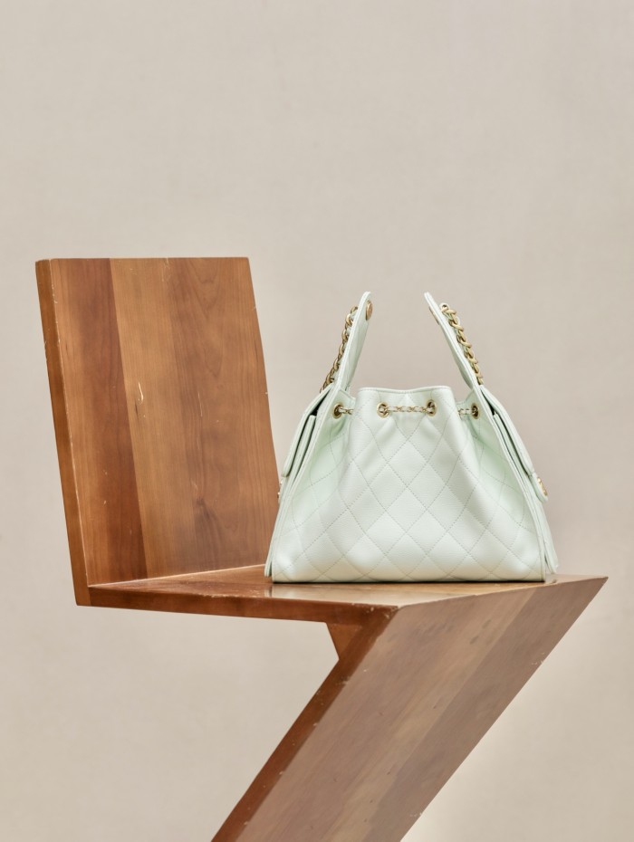 NIGO Chanel Women's Classic Double C Logo Solid Color Cowhide & Leather Tote Shoulder Bag Bags #nigo77512
