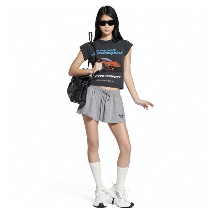 NIGO Balenciaga Men's And Women's Summer Solid Color Embroidered Logo Print Elastic Waist Drawstring Cotton Casual Shorts #nigo77488