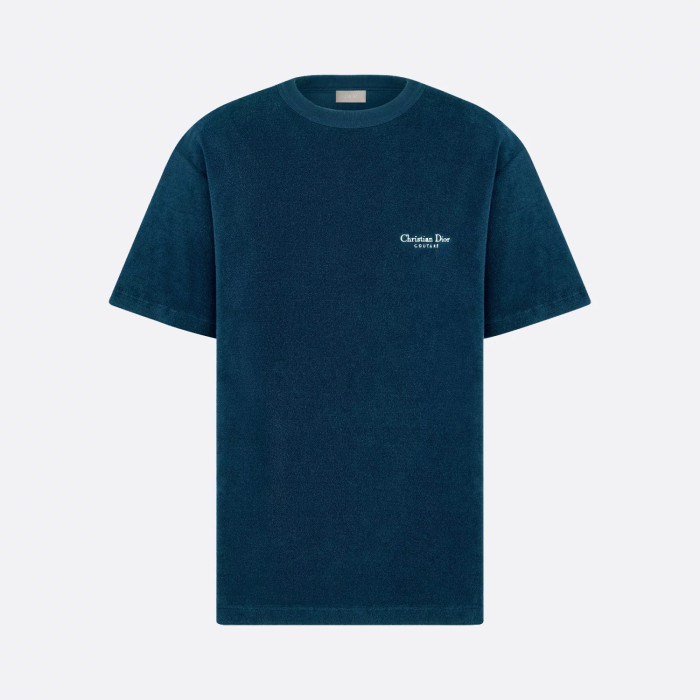 NIGO Dior Men's Summer Solid Color Embroidered Letter Print Cotton Terry Short Sleeve T-Shirt #nigo77482