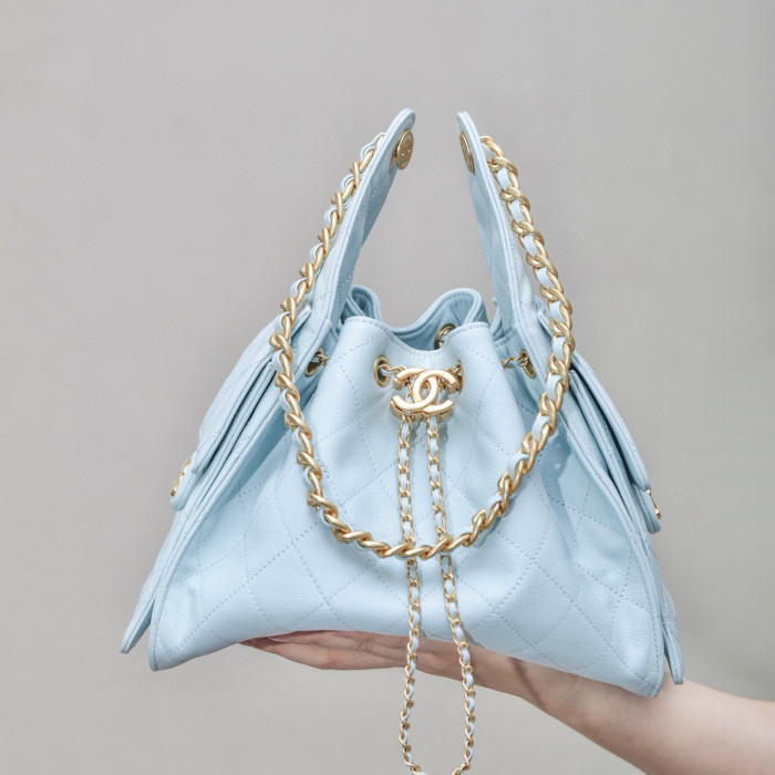 NIGO Chanel Women's Classic Double C Logo Solid Color Cowhide & Leather Tote Shoulder Bag Bags #nigo77512