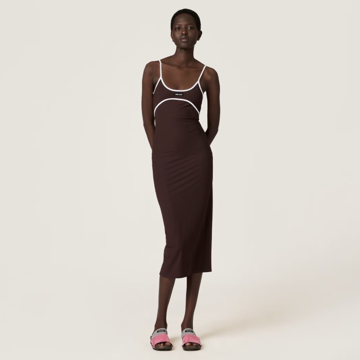 NIGO MiuMiu Women's Summer Solid Color Cotton Slim-fit Stretch Tank Dress #nigo77478