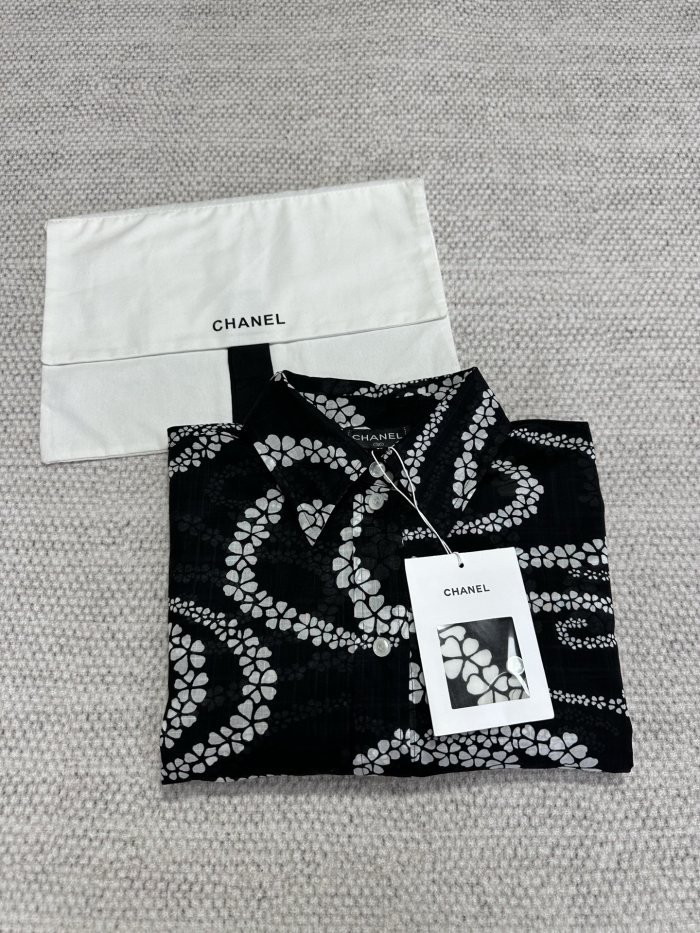 NIGO Chanel Women's Spring/Summer Solid Color Lightweight Cotton Printed Single-Breasted Long-Sleeved Shirt #nigo77486