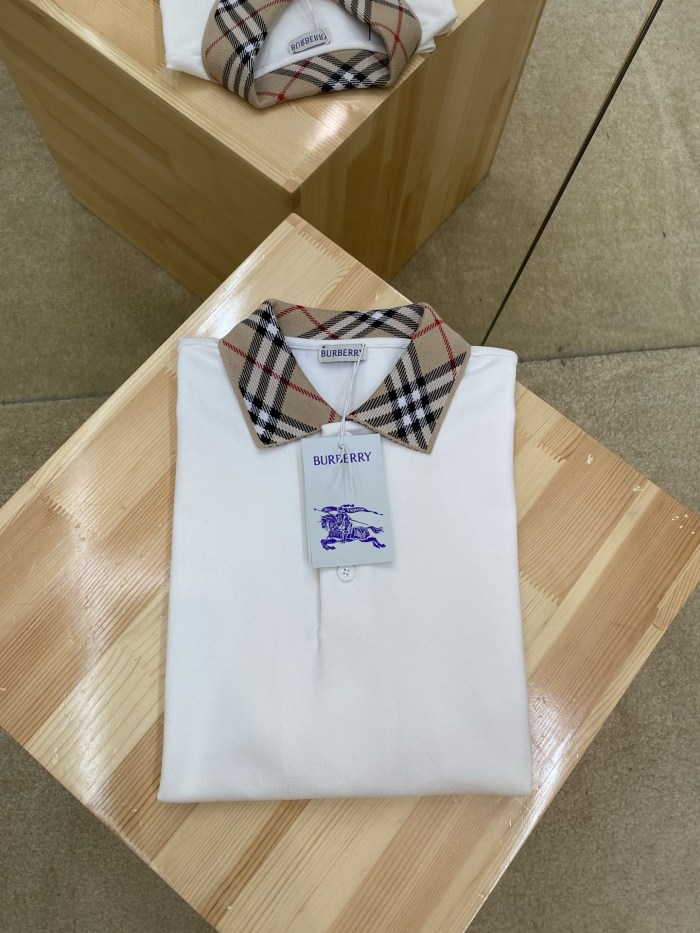 NIGO Burberry Men's Summer Check Printed Polo Neck Solid Color Short Sleeve T-Shirt #nigo77499