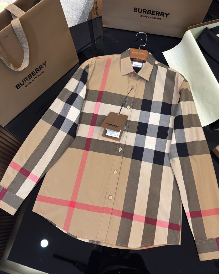 NIGO Burberry Men's Spring/Summer Checkered Print Single-Breasted Long-Sleeved Shirt #nigo77498