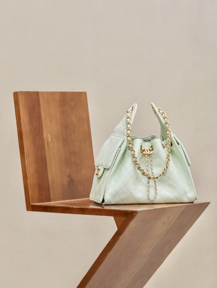 NIGO Chanel Women's Classic Double C Logo Solid Color Cowhide & Leather Tote Shoulder Bag Bags #nigo77512
