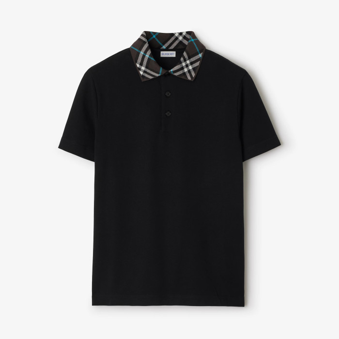 NIGO Burberry Men's Summer Check Printed Polo Neck Solid Color Short Sleeve T-Shirt #nigo77499