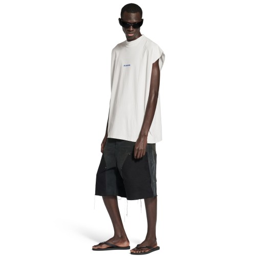 NIGO Balenciaga Men's Summer Solid Color Embroidered Letter Print Cotton Crew Neck Sleeveless Top T-Shirt #nigo77489