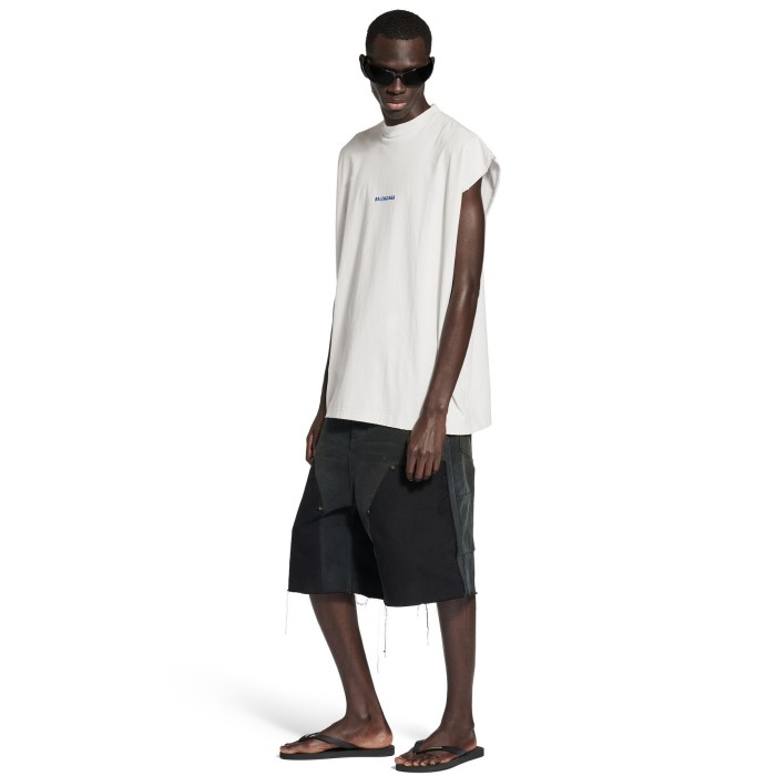 NIGO Balenciaga Men's Summer Solid Color Embroidered Letter Print Cotton Crew Neck Sleeveless Top T-Shirt #nigo77489