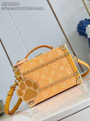 NIGO Louis Vuitton Handle Trunk Women's Solid Color Detachable Adjustable Shoulder Strap Buckle Closure Coated Canvas Box Bag Single Shoulder Crossbody Handbag Bags #nigo77522