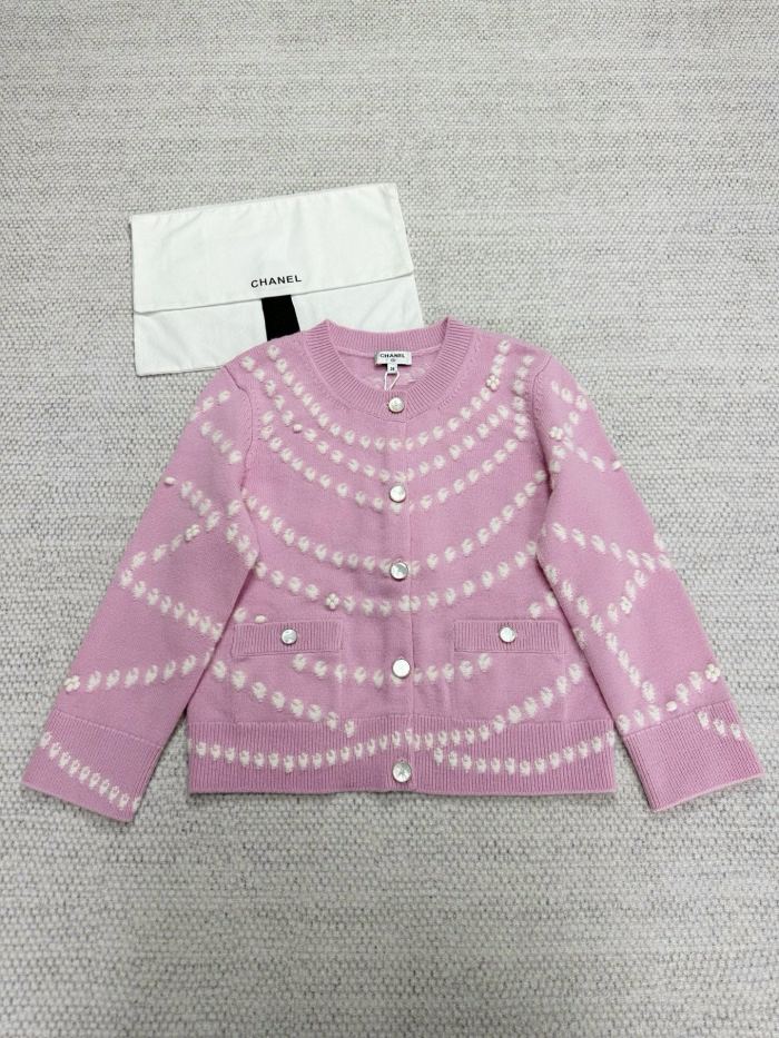 NIGO Chanel Women's Pearl Chain Embroidery Spring, Autumn And Winter Solid Color Long-Sleeved Round Neck Cashmere Cardigan Ngvp #nigo1844