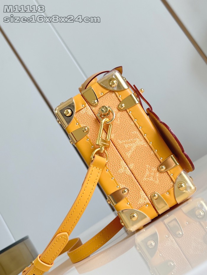 NIGO Louis Vuitton Handle Trunk Women's Solid Color Detachable Adjustable Shoulder Strap Buckle Closure Coated Canvas Box Bag Single Shoulder Crossbody Handbag Bags #nigo77522