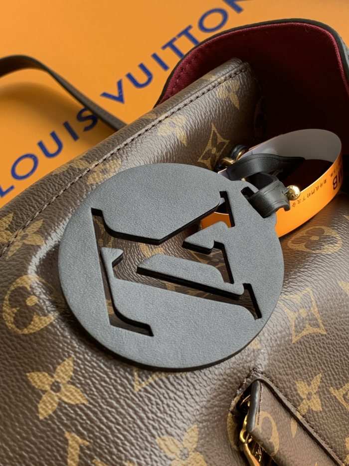 NIGO Louis Vuitton Montsouris Women's Brown Letter Print Canvas and Leather Backpack Bag Bags #nigo77524