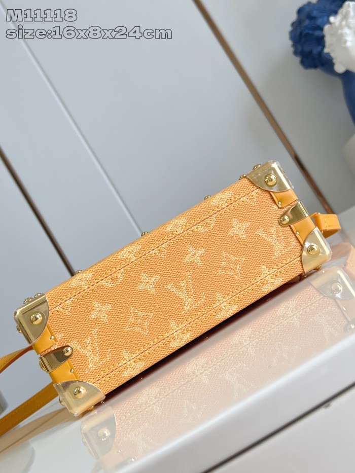 NIGO Louis Vuitton Handle Trunk Women's Solid Color Detachable Adjustable Shoulder Strap Buckle Closure Coated Canvas Box Bag Single Shoulder Crossbody Handbag Bags #nigo77522