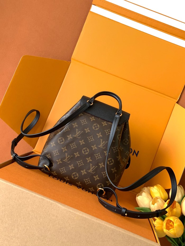 NIGO Louis Vuitton Montsouris Women's Brown Letter Print Canvas and Leather Backpack Bag Bags #nigo77524