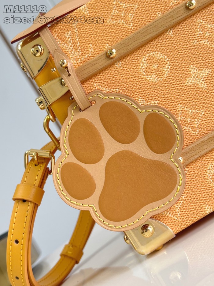 NIGO Louis Vuitton Handle Trunk Women's Solid Color Detachable Adjustable Shoulder Strap Buckle Closure Coated Canvas Box Bag Single Shoulder Crossbody Handbag Bags #nigo77522