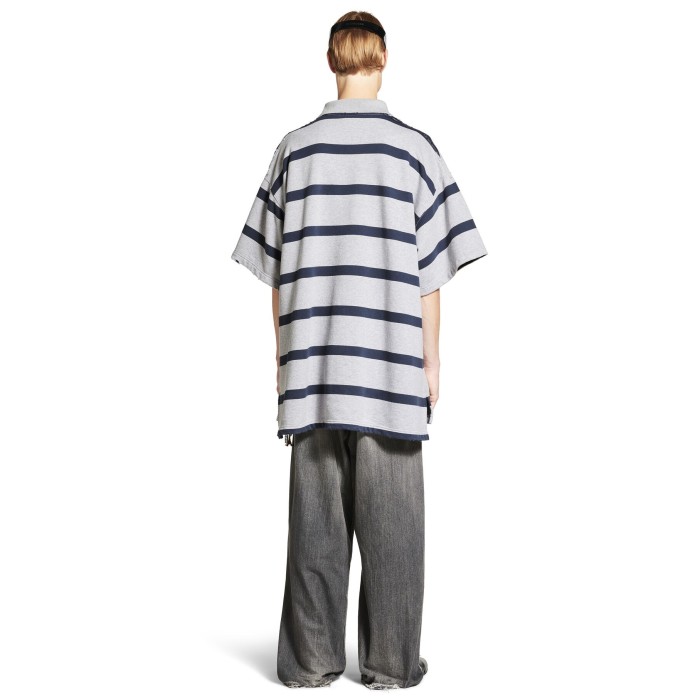 NIGO Balenciaga Laurel Classic Men's Summer Striped Oversized Polo Shirt Short-Sleeve T-Shirt #nigo77517