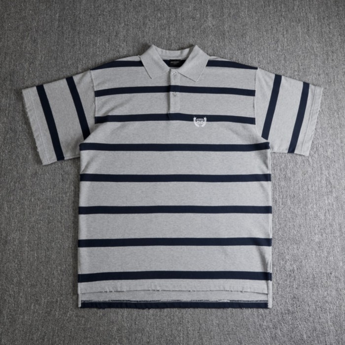NIGO Balenciaga Laurel Classic Men's Summer Striped Oversized Polo Shirt Short-Sleeve T-Shirt #nigo77517