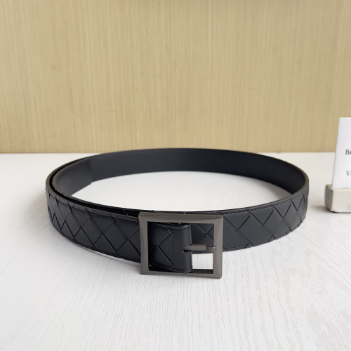NIGO Bottega Veneta Intrecciato Men's Solid Color Buckle Design Braided Cowhide Leather Belt #nigo77537