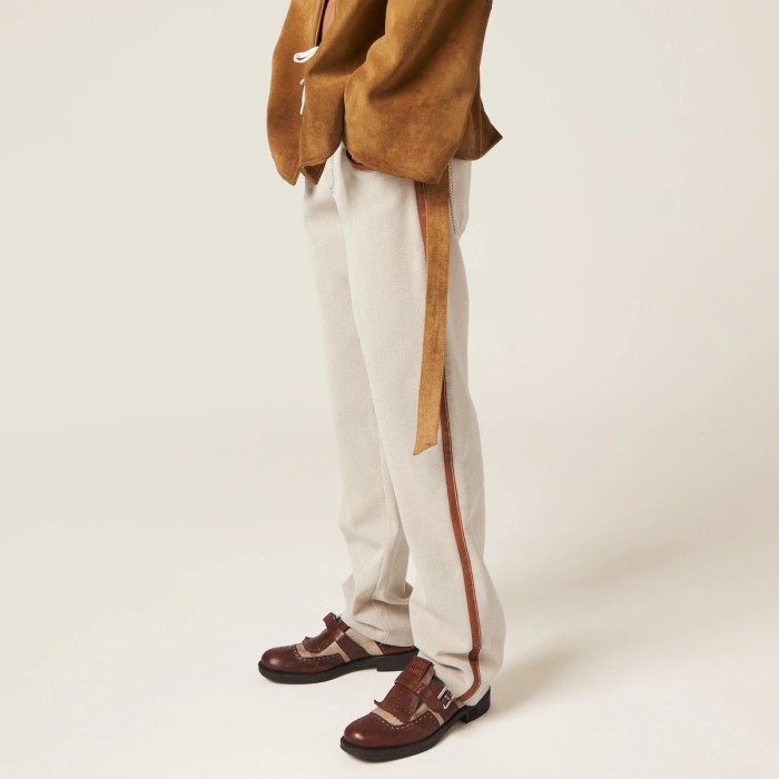 NIGO MiuMiu Women's Spring/Autumn Solid Color Embroidered Letter Print Denim Pants #nigo77543