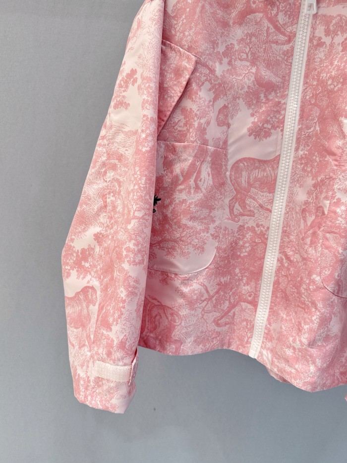 NIGO Dior Women's Spring/Autumn Pink Animal Print Zipper Long Sleeve Loose Jacket #nigo77547