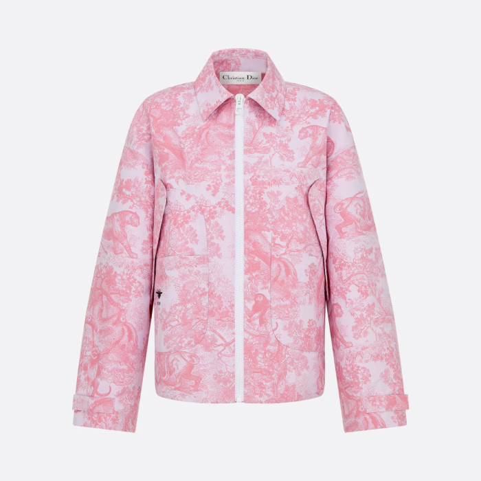 NIGO Dior Women's Spring/Autumn Pink Animal Print Zipper Long Sleeve Loose Jacket #nigo77547
