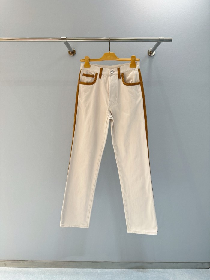 NIGO MiuMiu Women's Spring/Autumn Solid Color Embroidered Letter Print Denim Pants #nigo77543