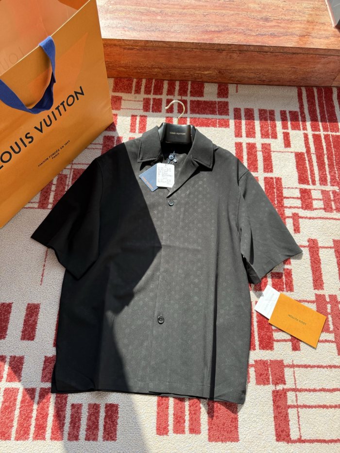 NIGO Louis Vuitton Men's Summer Solid Color Embroidered Full Print Silk Blend Single Breasted V-neck Short Sleeved Shirt #nigo77565