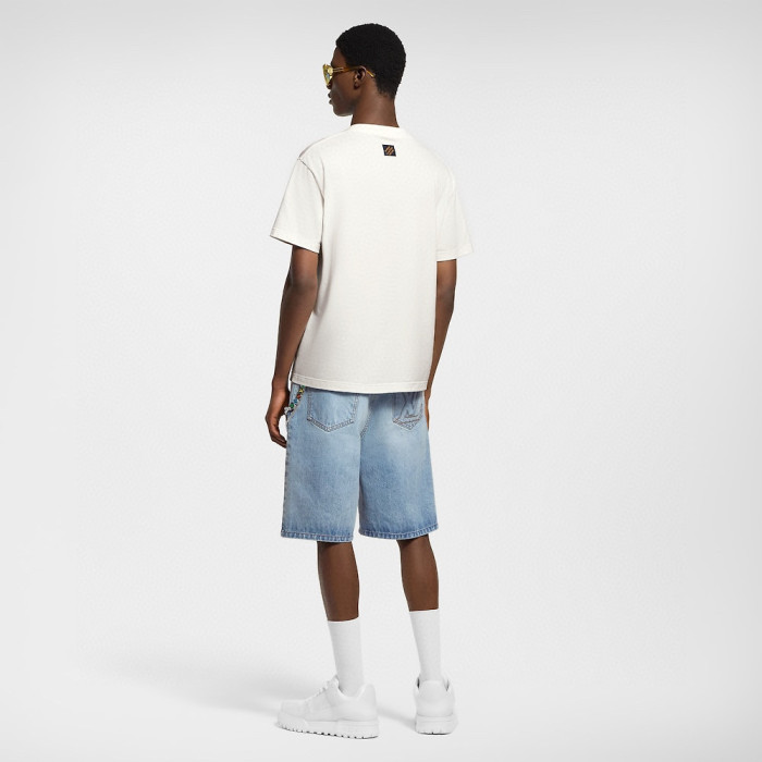 NIGO Louis Vuitton Men's Summer 3D Floral Print Round Neck Cotton Short Sleeve T-Shirt #nigo77564