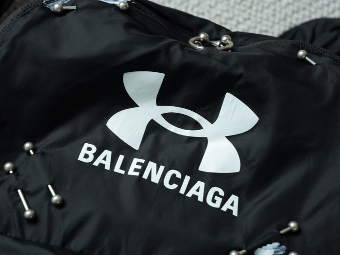 NIGO Balenciaga X Under Armour Men's Solid Colour Zipper Closure Nylon Fabric Silver Hardware Backpack Bag Bags #nigo77558