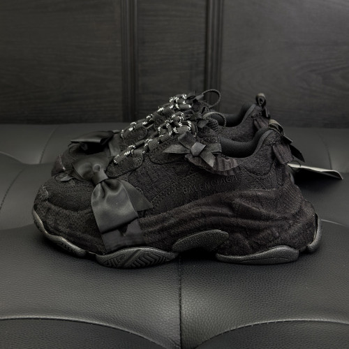 NIGO Balenciaga Triple S Lace Women's Solid Color Bow-Decorated Low-Top Lace-Up Thick-Sole Sneakers Shoes #nigo77559