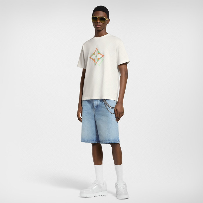 NIGO Louis Vuitton Men's Summer 3D Floral Print Round Neck Cotton Short Sleeve T-Shirt #nigo77564