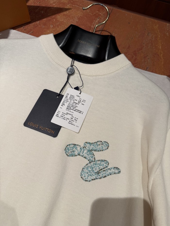 NIGO Louis Vuitton Men's Summer Embroidered Beaded Small Snake Pattern Solid Color Round Neck Short Sleeve T-Shirt #nigo77554
