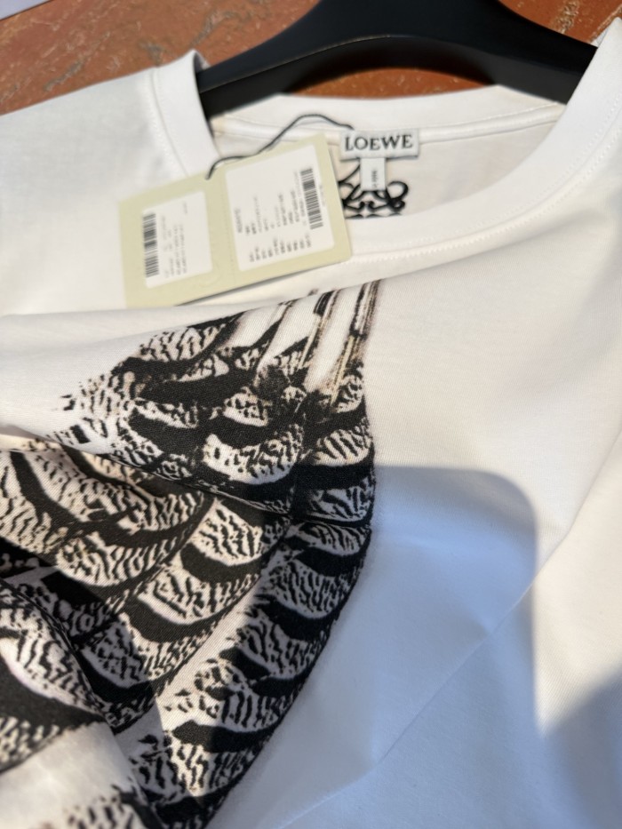 NIGO Loewe Men's Spring And Summer Feather Print Solid Color Cotton Loose Round Neck Short Sleeve T-Shirt Ngvp #nigo1852