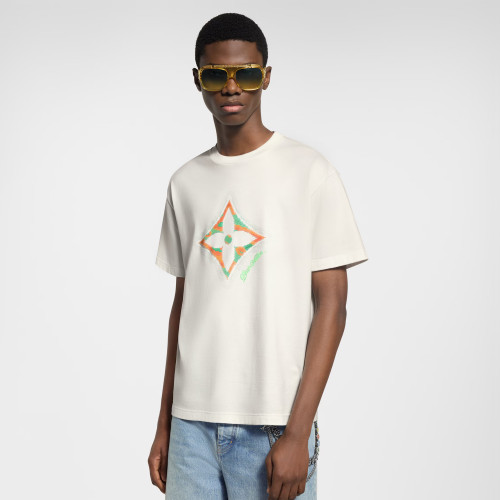 NIGO Louis Vuitton Men's Summer 3D Floral Print Round Neck Cotton Short Sleeve T-Shirt #nigo77564
