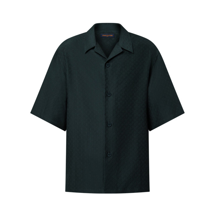 NIGO Louis Vuitton Men's Summer Solid Color Embroidered Full Print Silk Blend Single Breasted V-neck Short Sleeved Shirt #nigo77565