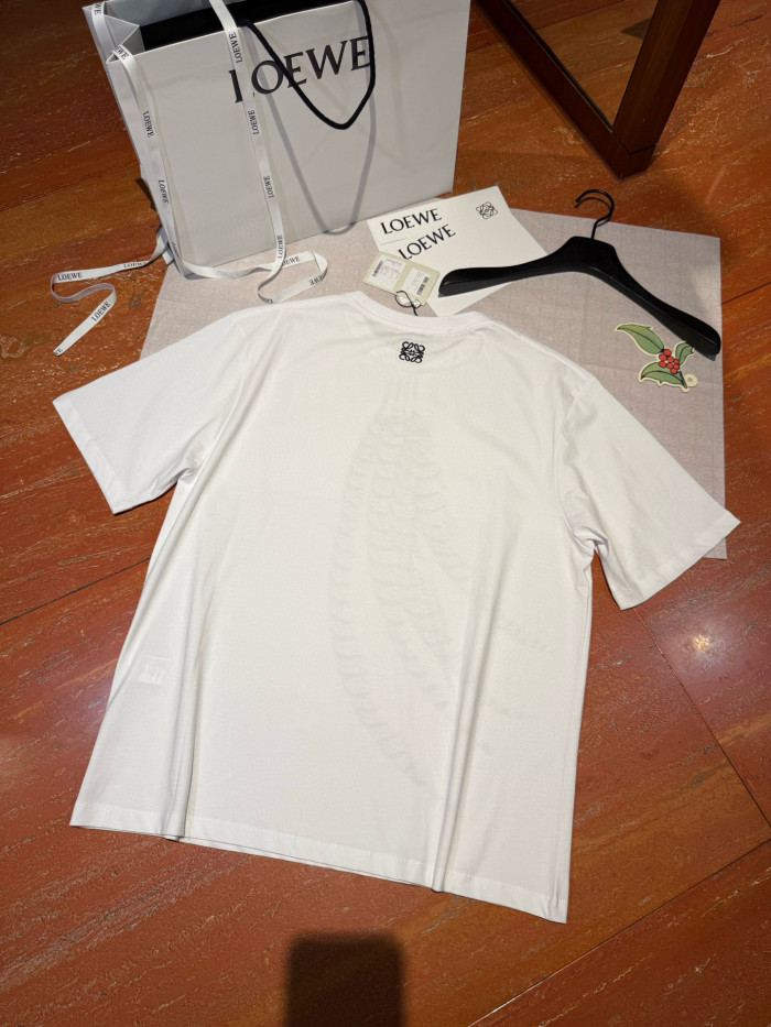NIGO Loewe Men's Spring And Summer Feather Print Solid Color Cotton Loose Round Neck Short Sleeve T-Shirt Ngvp #nigo1852