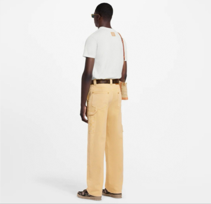 NIGO Louis Vuitton Men's Summer Embroidered Letter Print Solid Color Round Neck Cotton Short Sleeve T-Shirt #nigo77562