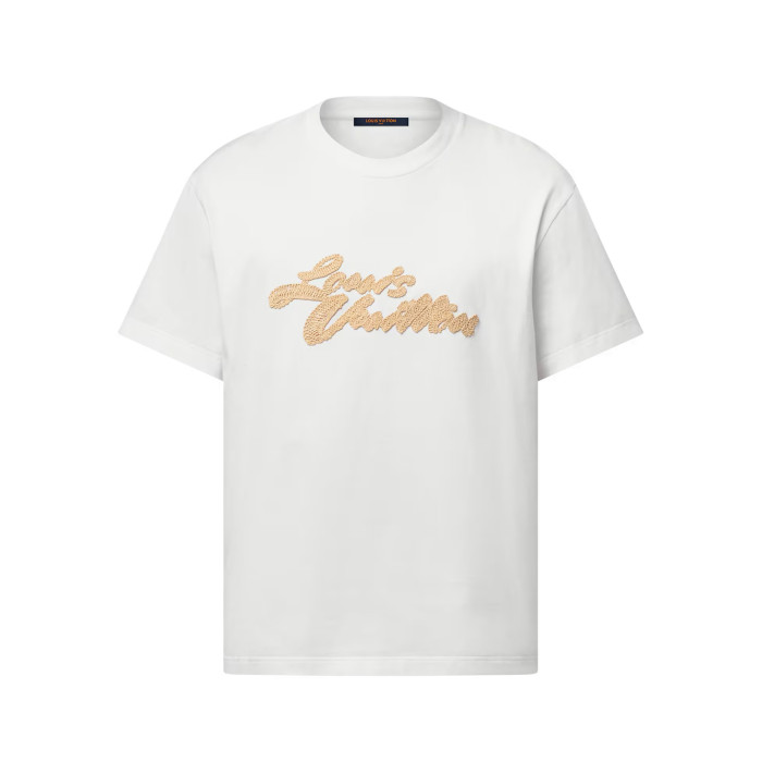 NIGO Louis Vuitton Men's Summer Embroidered Letter Print Solid Color Round Neck Cotton Short Sleeve T-Shirt #nigo77562