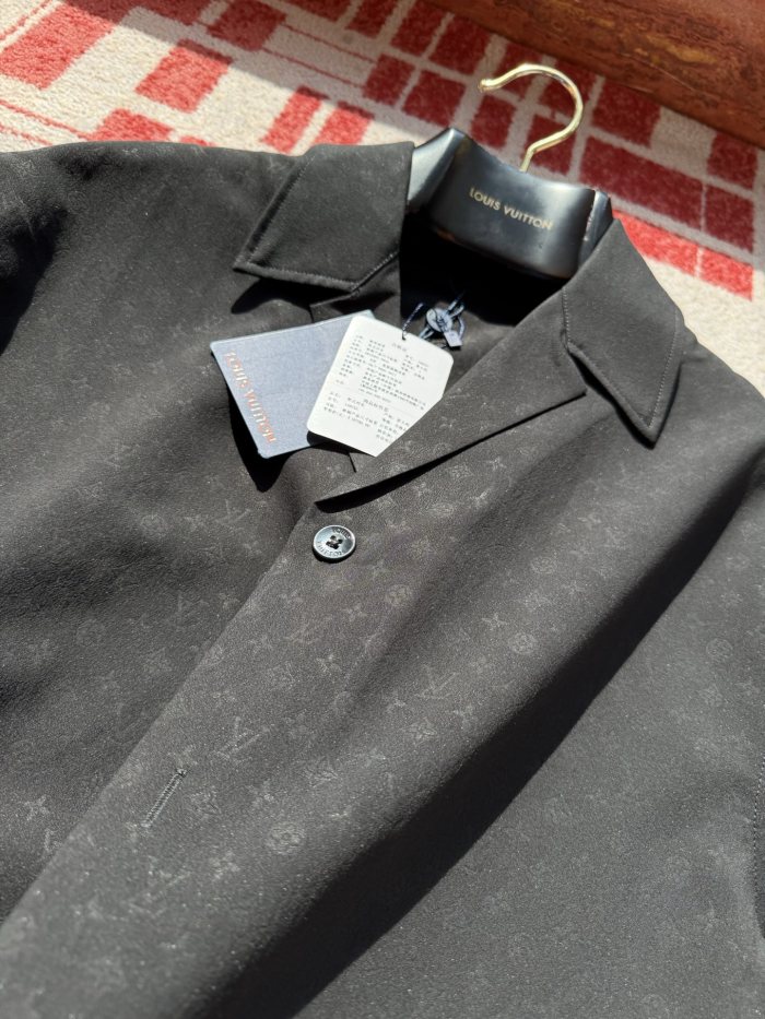 NIGO Louis Vuitton Men's Summer Solid Color Embroidered Full Print Silk Blend Single Breasted V-neck Short Sleeved Shirt #nigo77565