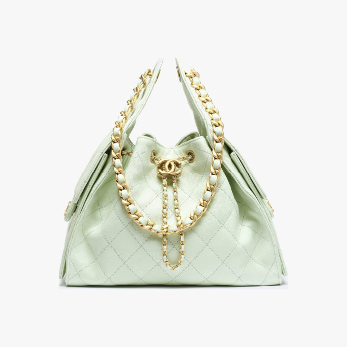 NIGO Chanel Women's Classic Double C Logo Solid Color Cowhide & Leather Tote Shoulder Bag Bags #nigo77572