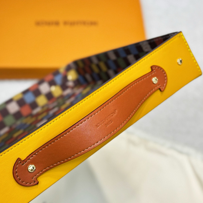 NIGO Louis Vuitton LV Vers Damier Colorful Checkered Alphabet Printed Leather Home Decoration Tabletop Tray Accessories #nigo77582