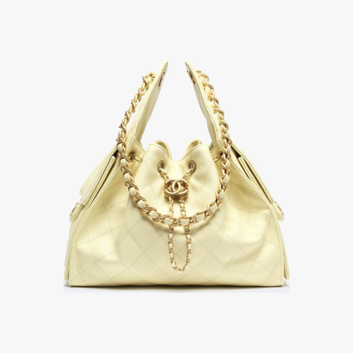 NIGO Chanel Women's Classic Double C Logo Solid Color Cowhide & Leather Tote Shoulder Bag Bags #nigo77572