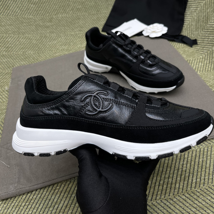 NIGO Chanel Women's Solid Color Round Toe Leather Low Top Lace-Up Sneakers Shoes #nigo77579